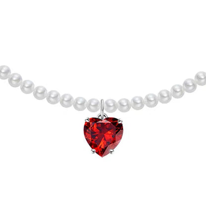 Red Crystal Heart Necklace