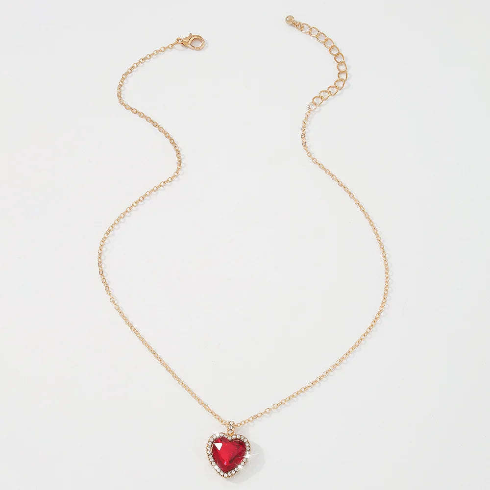 Red Crystal Heart Necklace