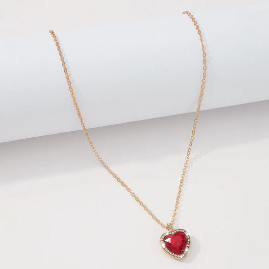 Red Crystal Heart Necklace