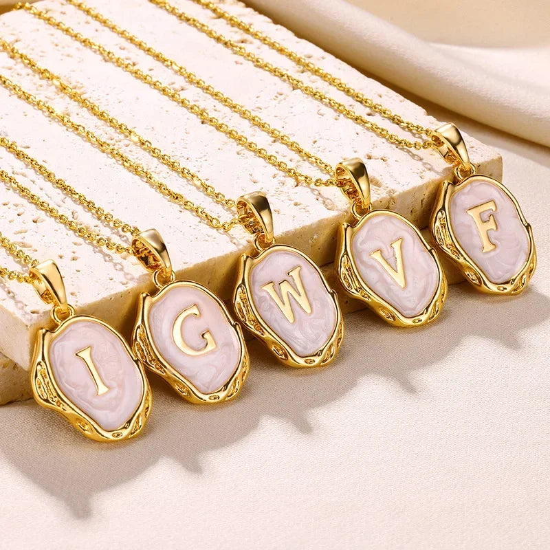 Drip Oil 26 Letter Necklaces