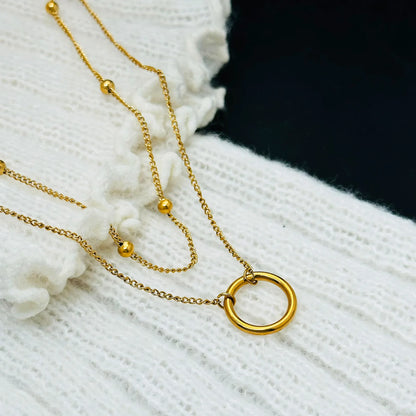 Circle Gold Bead Necklace