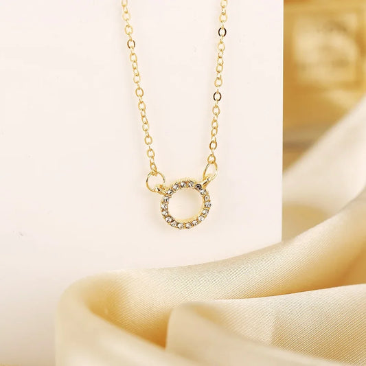 Crystal Circle Pendant Necklace