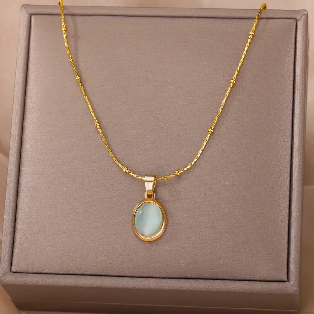 Oval Opal Necklace