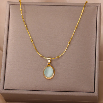 Oval Opal Necklace