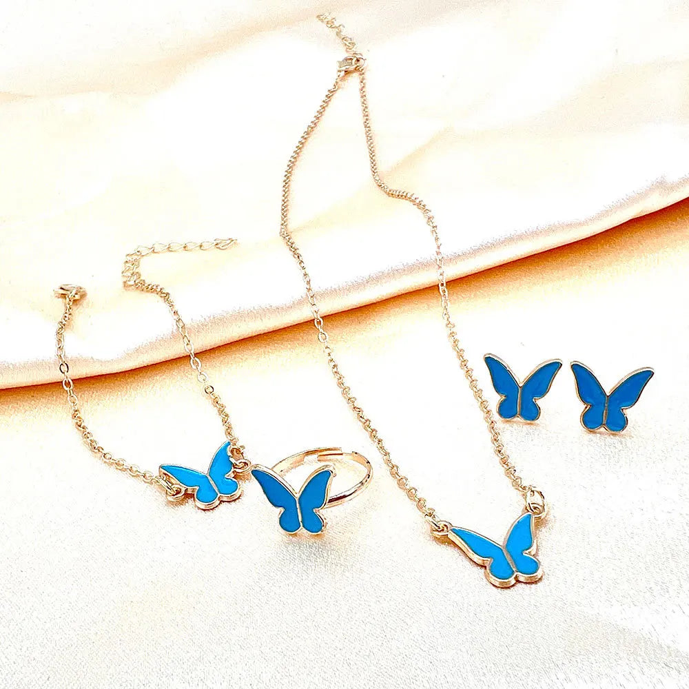 Butterfly Glazed Necklace SET