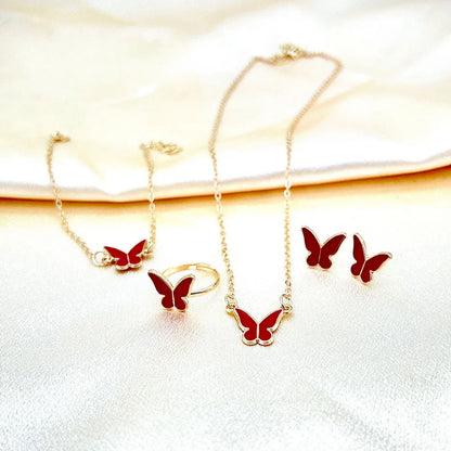 Butterfly Glazed Necklace SET