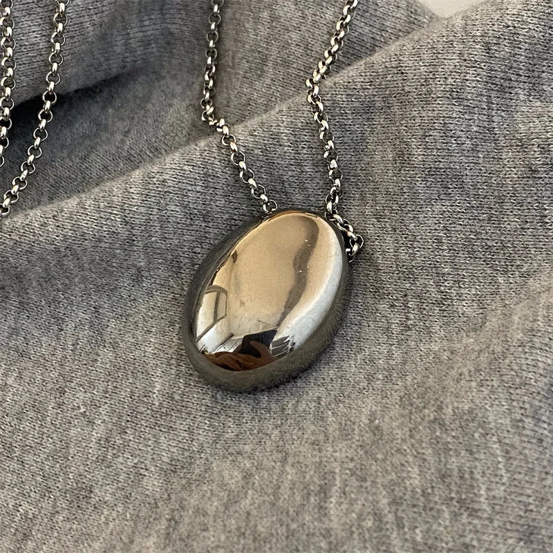 Oval Water Drop Pendant Necklace