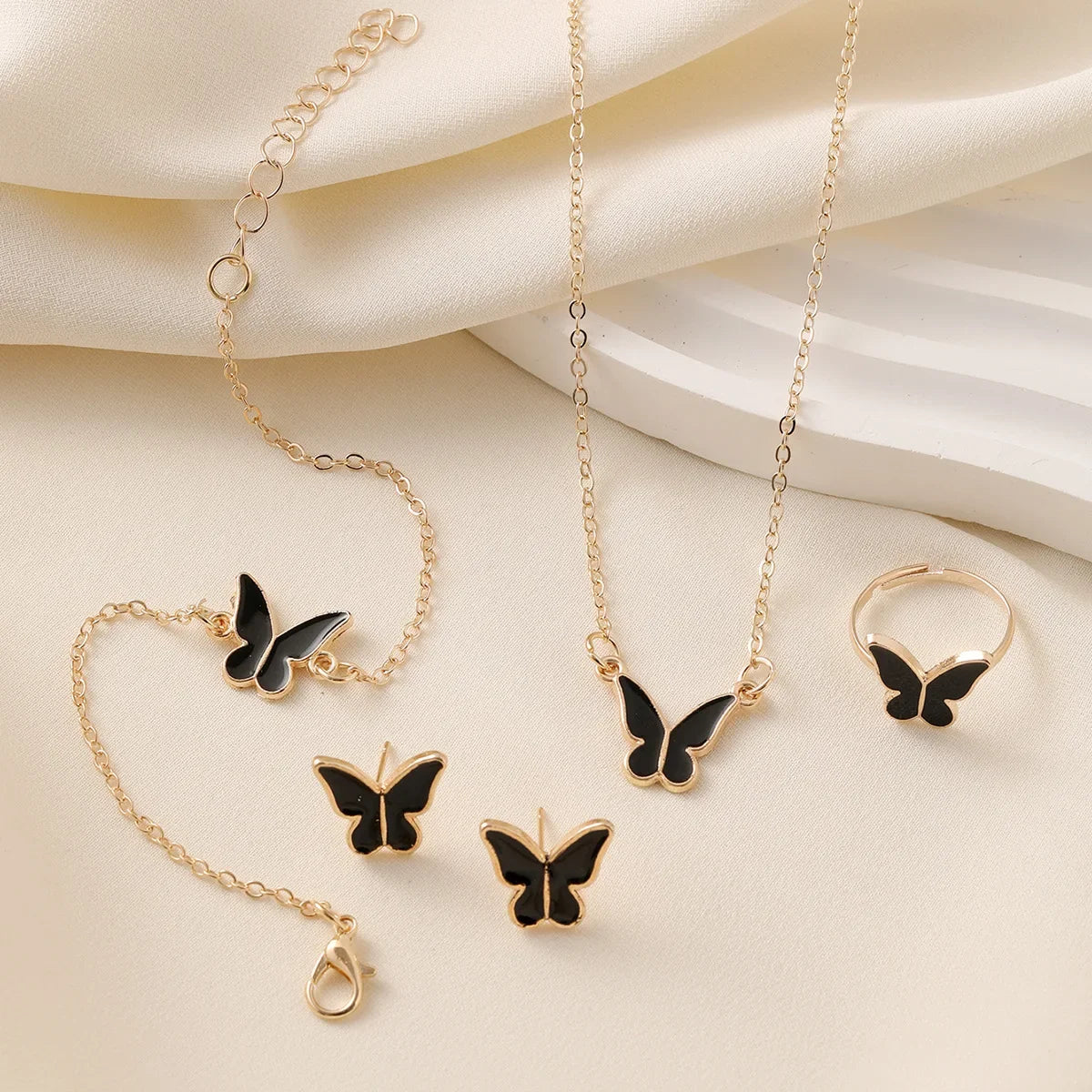 Butterfly Glazed Necklace SET