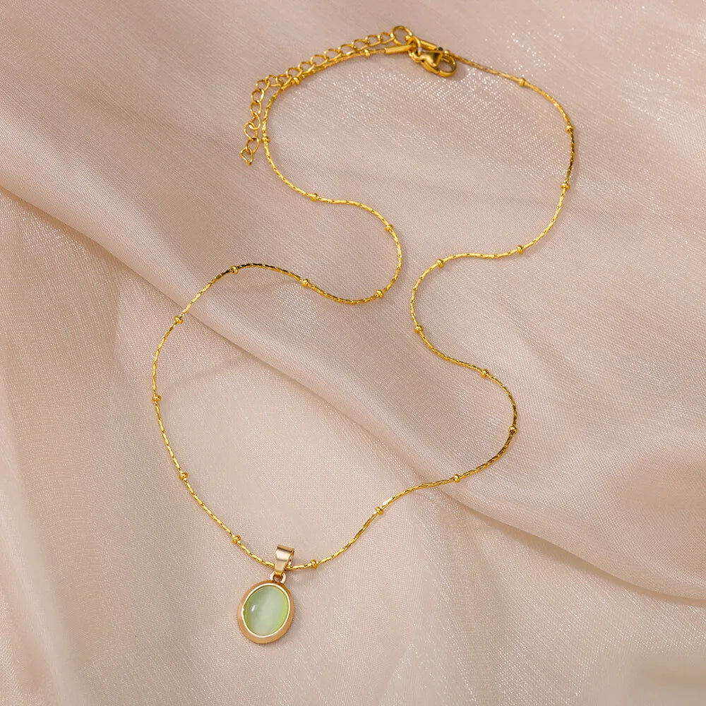 Oval Opal Necklace