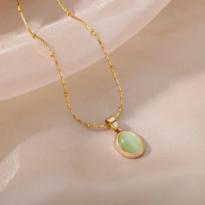 Oval Opal Necklace