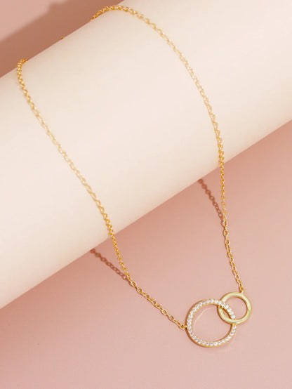 Dainty Double Circle Necklace