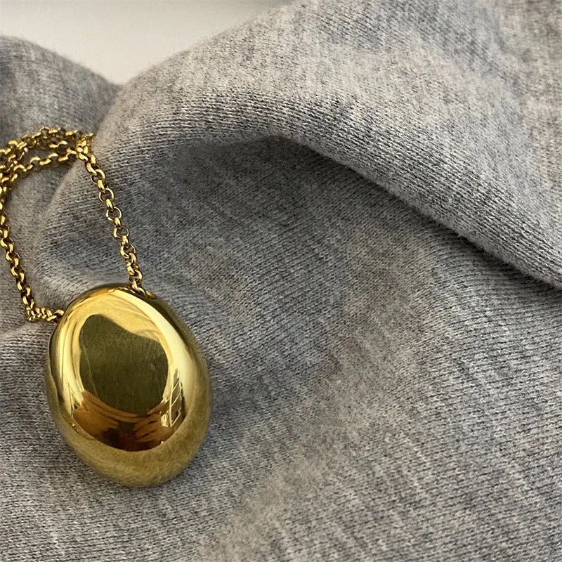 Oval Water Drop Pendant Necklace