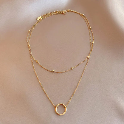 Circle Gold Bead Necklace