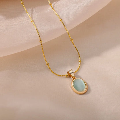 Oval Opal Necklace