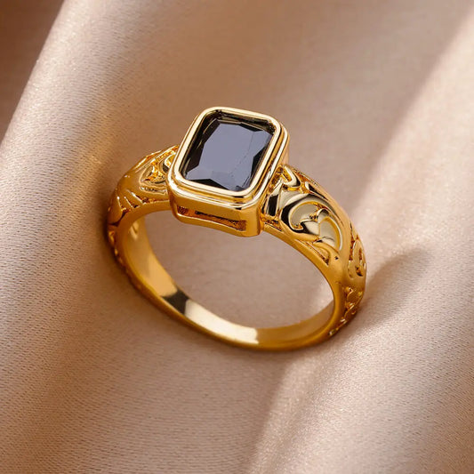 Square Black Ring