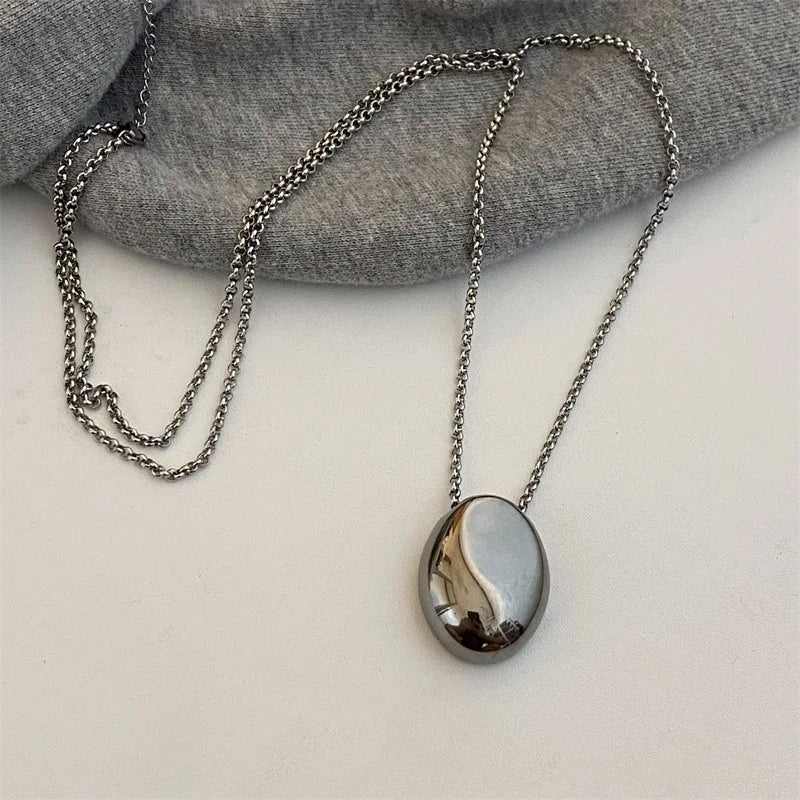 Oval Water Drop Pendant Necklace