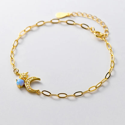 Sterling Moon Star Bracelet