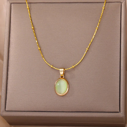 Oval Opal Necklace