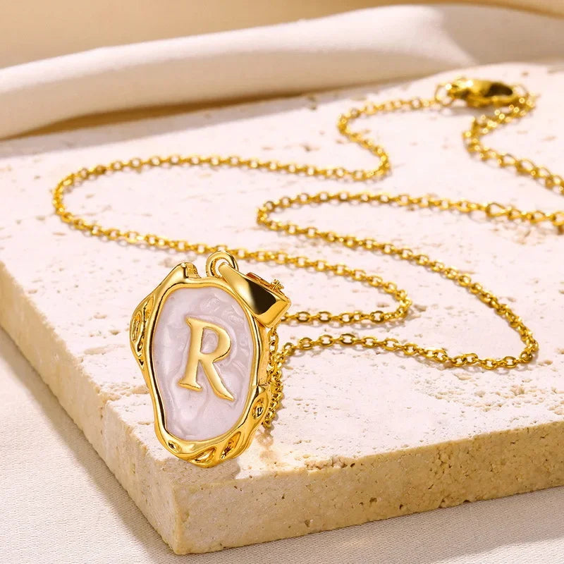 Drip Oil 26 Letter Necklaces