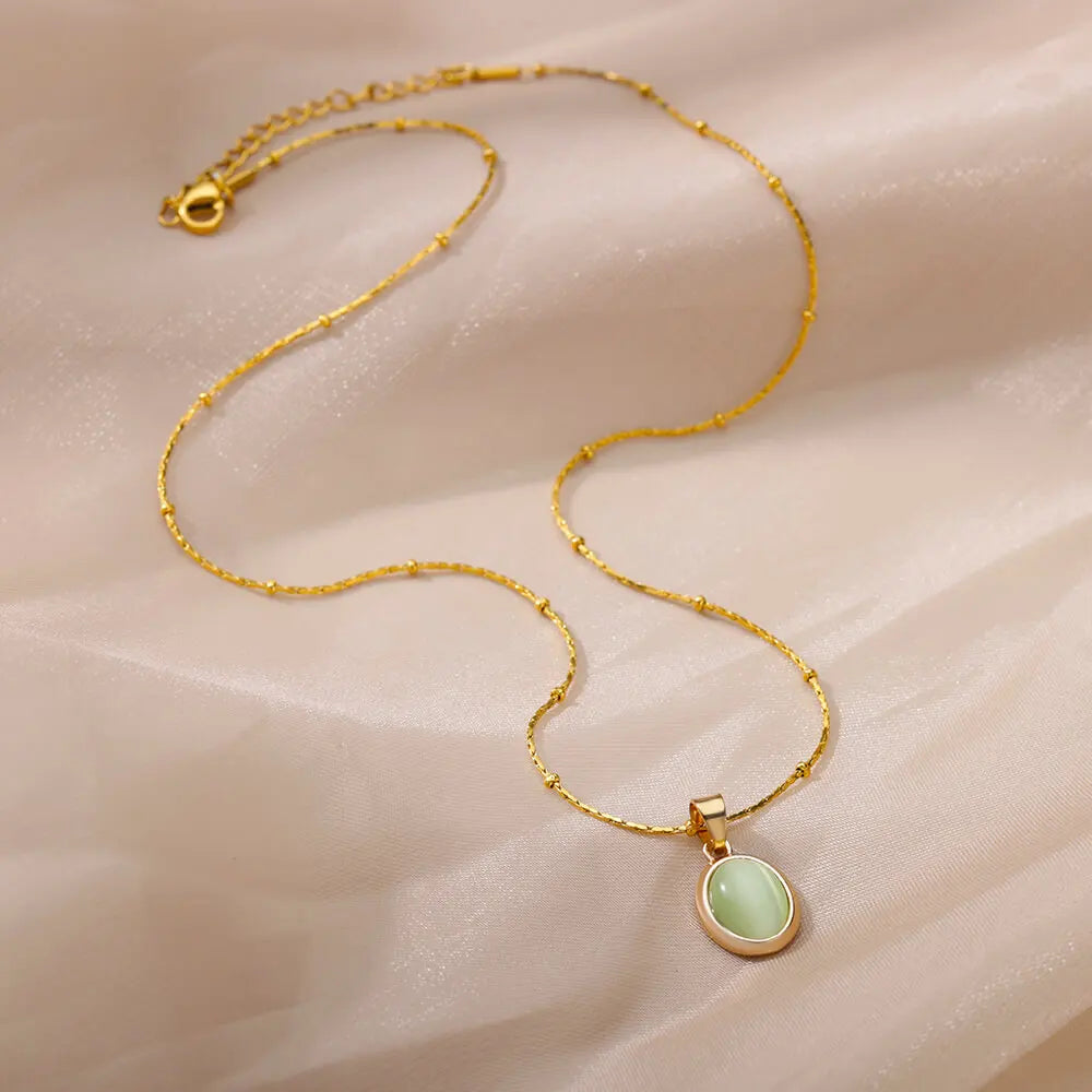 Oval Opal Necklace