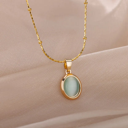 Oval Opal Necklace